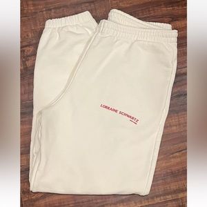 Pangaia x Lorraine Schwartz collab sweatpants cream size Large off white Unisex